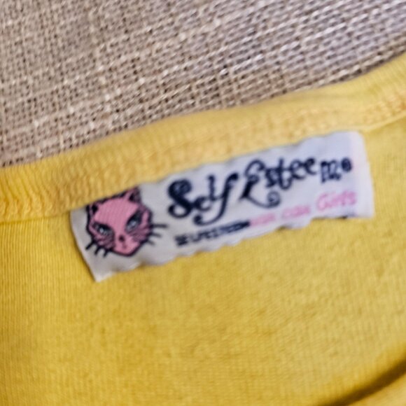 y2k Yellow McBling Girly Femi Sassy Kidcore Monkey Business Babydoll Cropped Tee - Picture 6 of 10